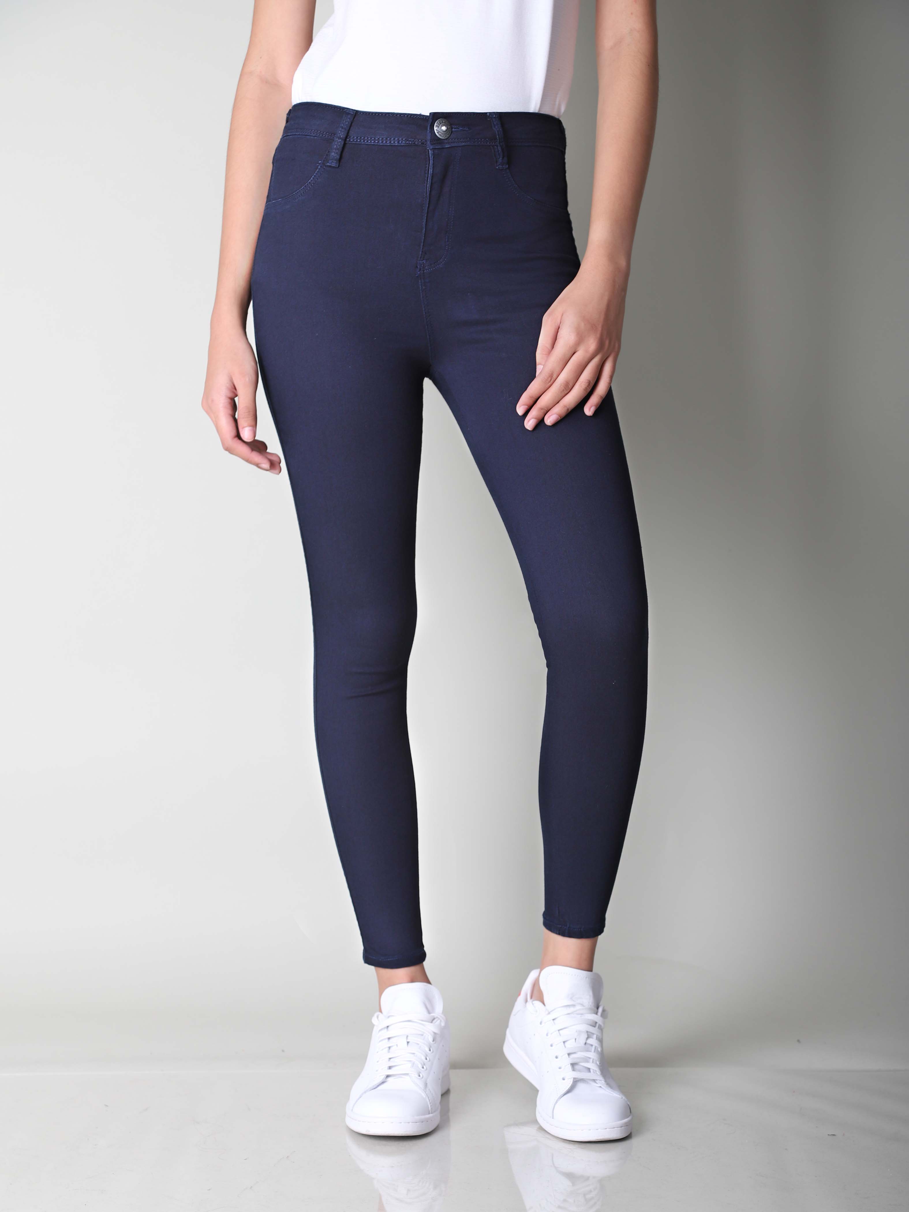 LADIES' HIGH RISE SKINNY POWER STRETCH BLUE (196) | BNY Jeans